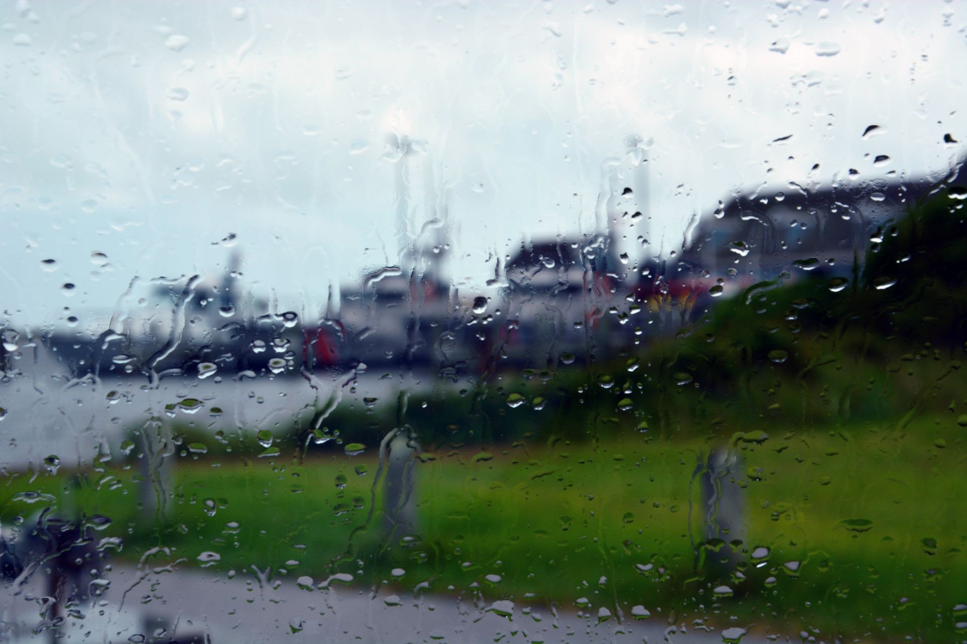 Rain keeps people in their cars and the boats at the dock on the Outer Banks of North Carolina Rain keeps people in their cars and the boats at the dock on the Outer Banks of North Carolina